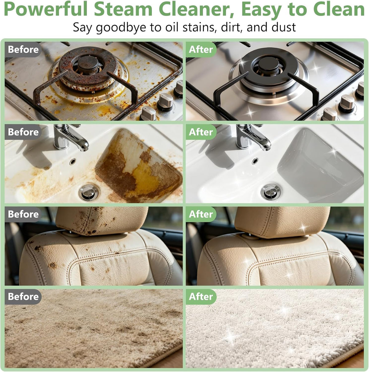 Steam Cleaner, Portable Steamer for Cleaning with 16pcs Accessories, 6-Level ...