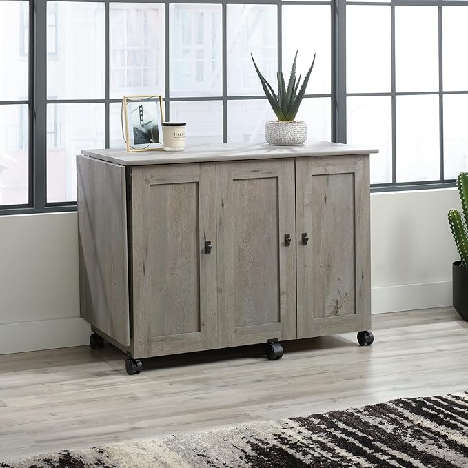 Sauder Craft Cart Storage Cabinet, Rolling Sewing Table - Image 7