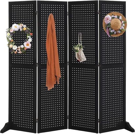 Bonnlo 4 Panel Pegboard Freestanding, 5 FT Portable Display Board Organizer by Bonnlo