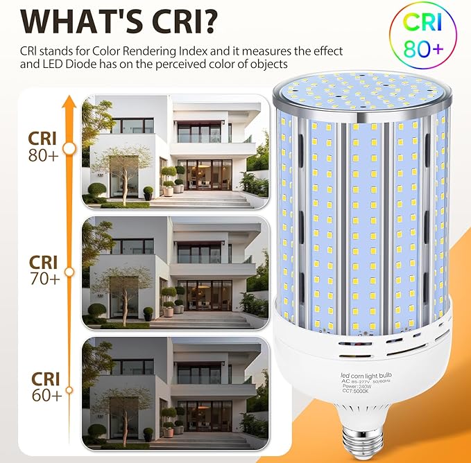 XYCN 2 Pack 240W Corn LED Light Bulb Fanless, 5000K Daylight E26/E39 Large - Image 4