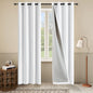 Soundproof 3-in-1 White 100% Blackout Room Divider Curtains by OYRING