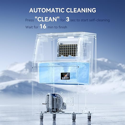 Coolski 150 lbs/24H Commercial Ice Maker Machine, 45 Cubes/6mins, 35 lbs Ice - Image 5