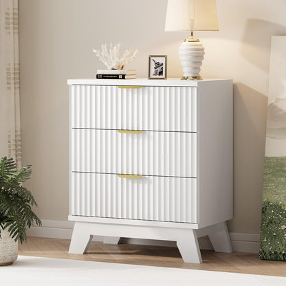 fluted dresser for bedroom with 3 drawers, 24", main product view