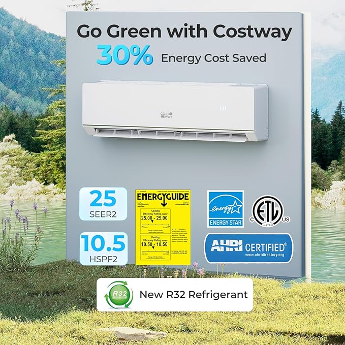 COSTWAY 24000 BTU Mini Split Air Conditioner & Heater, WiFi Enabled 25 SEER2 - Image 2