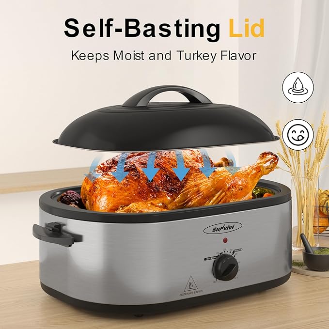 Sunvivi 22lb 18-Quart Roaster Oven, Electric Roaster Oven - Image 2