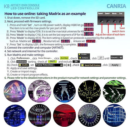 CANRIA K8 ARTNET+DMX CONSOLE LED CONTROLLER, Suitable - Image 5