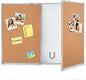 72"x24" Tri-fold Cork Board Whiteboard, Foldable Combination Magnetic Dry Erase by Mooliwe