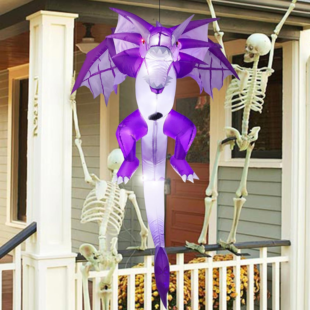ATDAWN Inflatable Halloween Decorations Inflatables Dragon, Lighted Blow Up F...