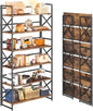 4NM Extra Wide 6 Tiers No Assembly Book Shelves, 61.8" H Folding Bookshelf by 4NM
