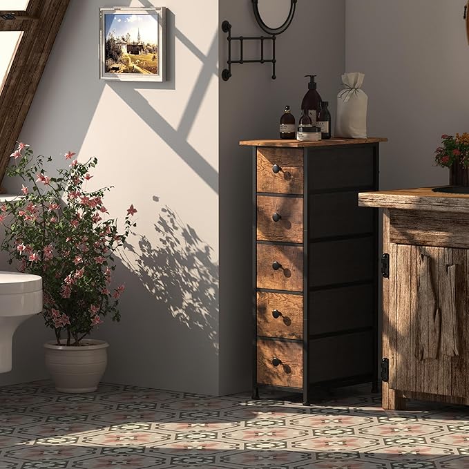 GiftGo Narrow Dresser Vertical Slim Dresser Chest of Drawers Skinny Storage - Image 3