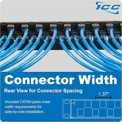 ICC 24-Port CAT6A Keystone 1U Patch Panel - Image 6