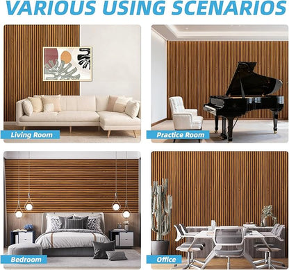 Art3d 4-Piece 94 x 12.6 Inch Acoustic Lightweight Slat Wall Panel - Image 8