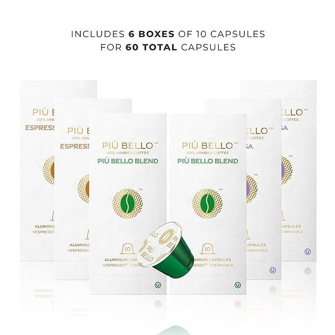 Piu Bello Espresso Coffee Pods for Nespresso Original Machines – Variety Pack – - Image 2