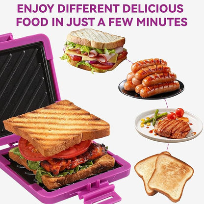 Microwave Toastie Sandwich Maker, Nonstick Plate Panini Maker, Versatile - Image 4