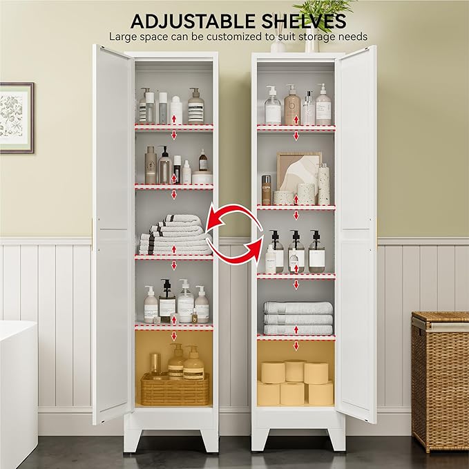 COFaR 67" Tall Pantry Cabinet, Slim Freestanding Cupboard - Image 5