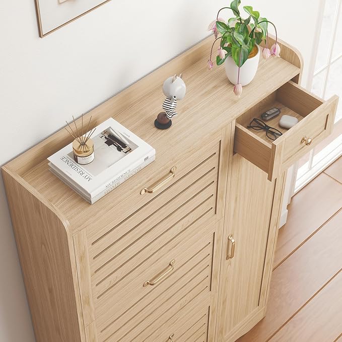 Narrow Shoe Cabinet Storage for Entryway, Hidden Shoe Rack Cabinet - Image 5
