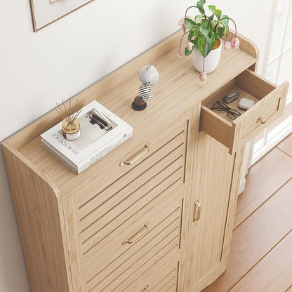 Narrow Shoe Cabinet Storage for Entryway, Hidden Shoe Rack Cabinet - Image 5