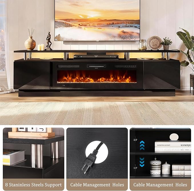oneinmil 90'' Fireplace TV Stand - Image 5