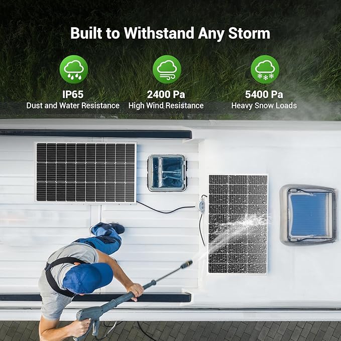 HQST 100W 12V Monocrystalline Solar Panel - Image 5