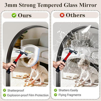 Arch Bathroom Mirror, Tempered Glass Decor Mirror - Image 5