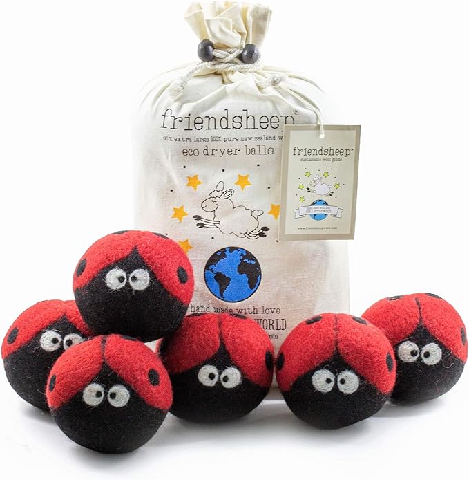 Friendsheep Wool Dryer Balls, Organic Reusable Fabric Softener Alternative by Friendsheep