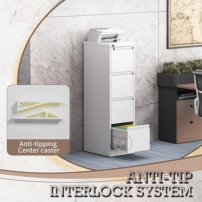 File Cabinet, 4 Drawer File Cabinet - Image 7