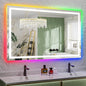 YEELAIT 60x38 Inch RGB LED Bathroom Mirror Front Light and RGB Backlit Lighted by YEELAIT
