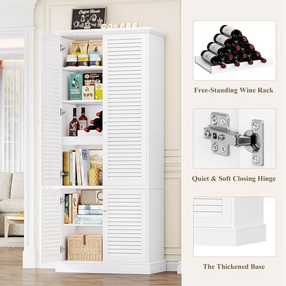 70.9" Tall Storage Cabinet, Wood Pantry Cabinet - Image 5