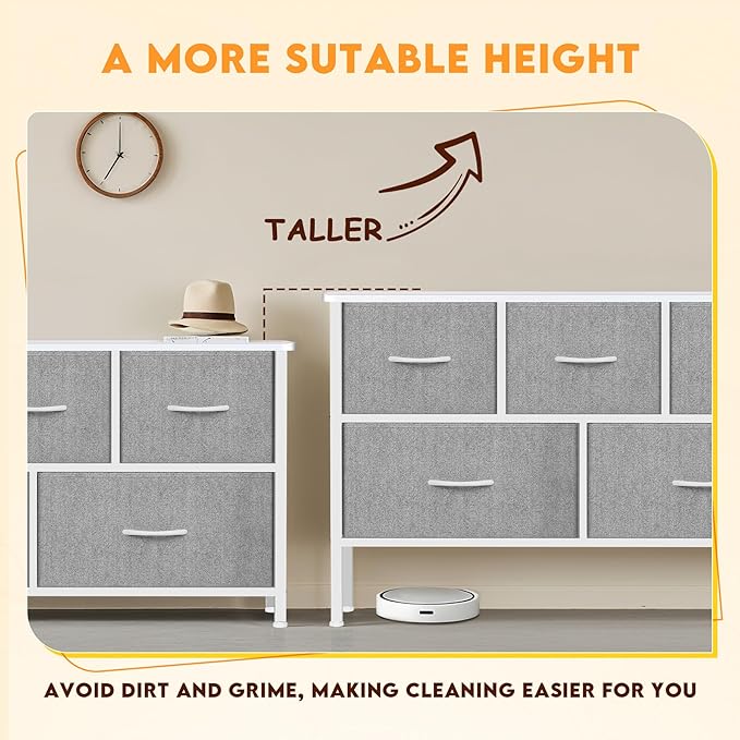 Curved Profile Dresser for Bedroom, Chest of Drawers, 5 Storage Drawers - Image 5