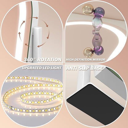 FENNIO Vanity Mirror with Lights 15"x13" Makeup Mirror with Lights, Lighted - Image 7