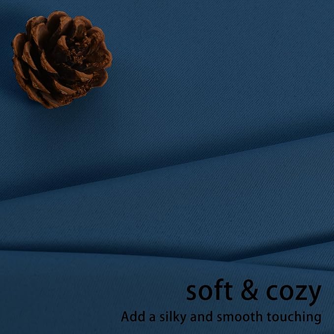 JIUZHEN Classic Blue Blackout Curtains - Image 7