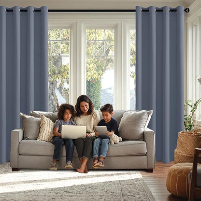 JIUZHEN Dusty Blue Blackout Curtains - Image 3
