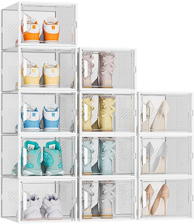 Shoe Organizer, 12 Pack Shoe Storage Shoe Organizer by DecorateYourHome