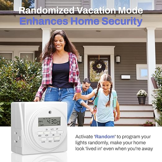 BN-LINK Indoor Digital Timer Outlet, Dual Outlet 7 Day Programmable Light Switch - Image 5