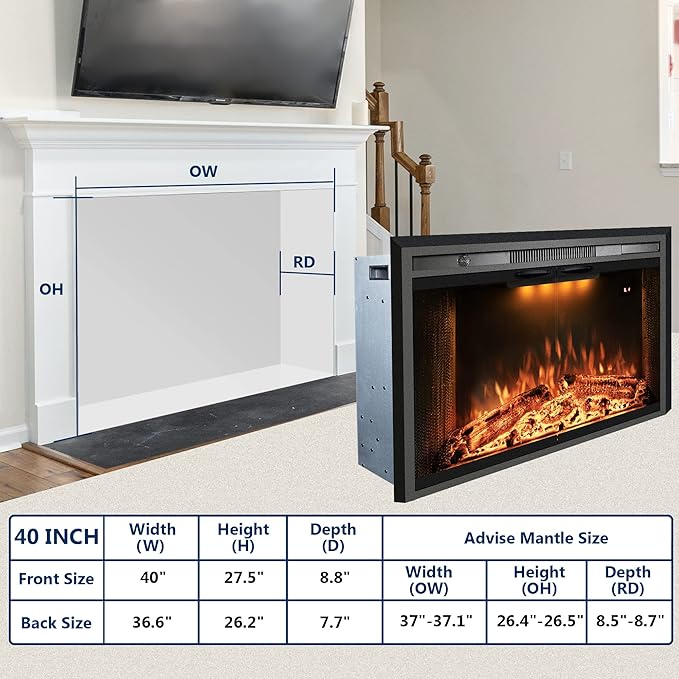 Trim Kit Designed for 40" Electric Fireplace Insert - Image 4