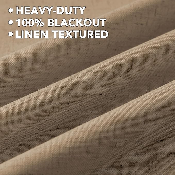 H.VERSAILTEX Linen Curtains 100% Blackout Curtains - Image 5