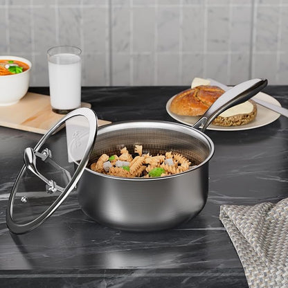 COOKER KING 1.5 Quart Stainless Steel Saucepan, Nonstick Sauce Pan, Ceramic - Image 6