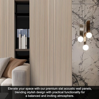 QDYMXUN Wood Slat Acoustic Wall Panels, Living Room - Image 5