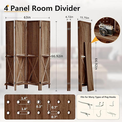 Aleesing 4 Panel Pegboard Display - Image 2