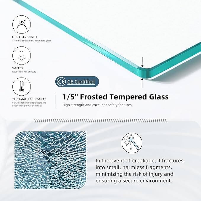 Goodyo 34"- 46" x 72" Glass Shower Door Clear Tempered Glass Panel Fixed Shower - Image 4