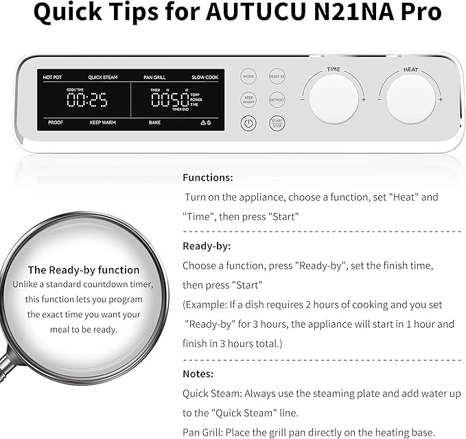 N21NA Pro Slow Cooker 10 Quart, 8-in-1 Programmable PFOA-Free Ceramic Coated - Image 4
