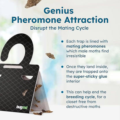 BugMD Clothes & Pantry Moth Traps – Sticky Glue Pheromone-Based Repellent - Image 7