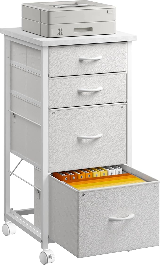 4 Drawers Mobile File Cabinet Vertical Filing Cabinet by Durayloly