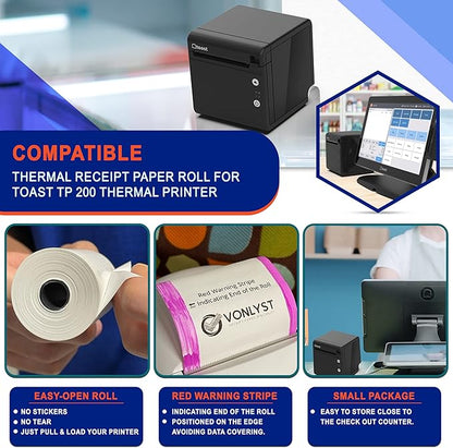 Thermal Printer Paper Roll for Toast TP200 Receipt Printer Point of Sale - Image 4