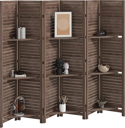 HOMCOM Room Divider, 6 Panel 67" Tall Wood Privacy Screen by HOMCOM