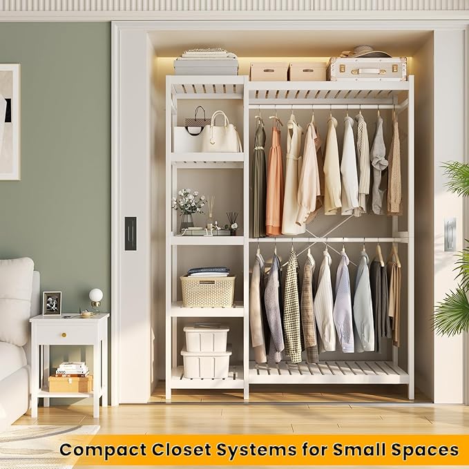 Homykic Bamboo Clothes Rack Garment Rack - Image 3