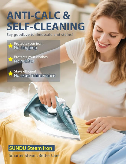 Steam Iron for Clothes - 1500W Iron - Image 2