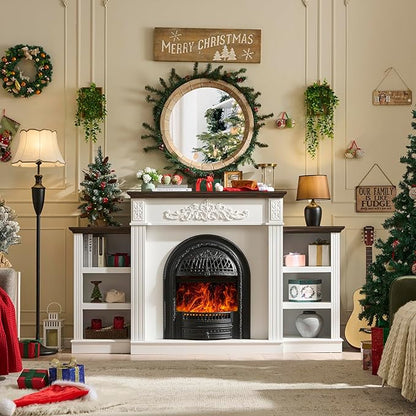 78" Electric Fireplace with Mantel, Electric Fireplaces TV Stand up to 90 Inch - Image 6