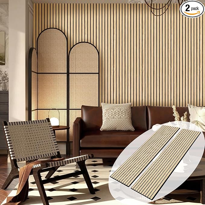 ARMURO Wood Slat Wall Panel 2 PCS by ARMURO