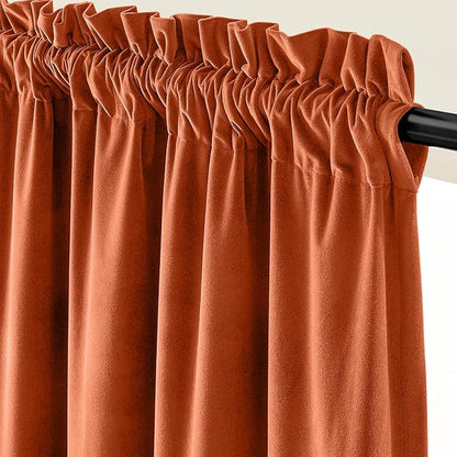 Lazzzy Velvet Blackout Curtains Thermal Insulated Room Window Drapes Super Soft - Image 2